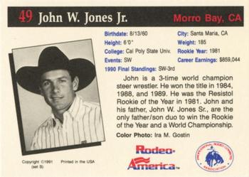 1991 Rodeo America Set B #49 John W. Jones Back